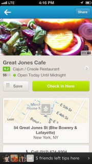 Foursquare app screenshot