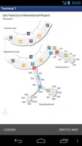 FlightTrack app airport map example