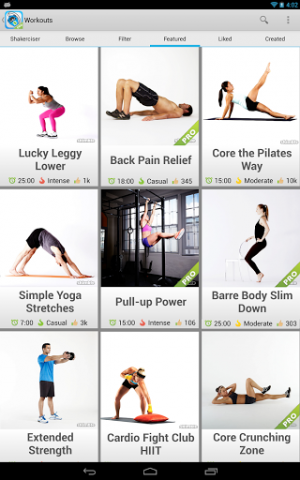 Workout Trainer Android app screenshot