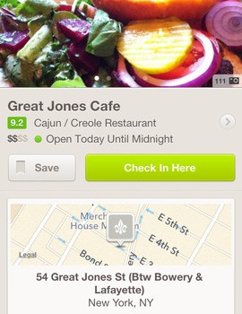 Foursquare app screenshot