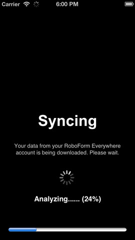 RoboForm iOS app sync screenshot